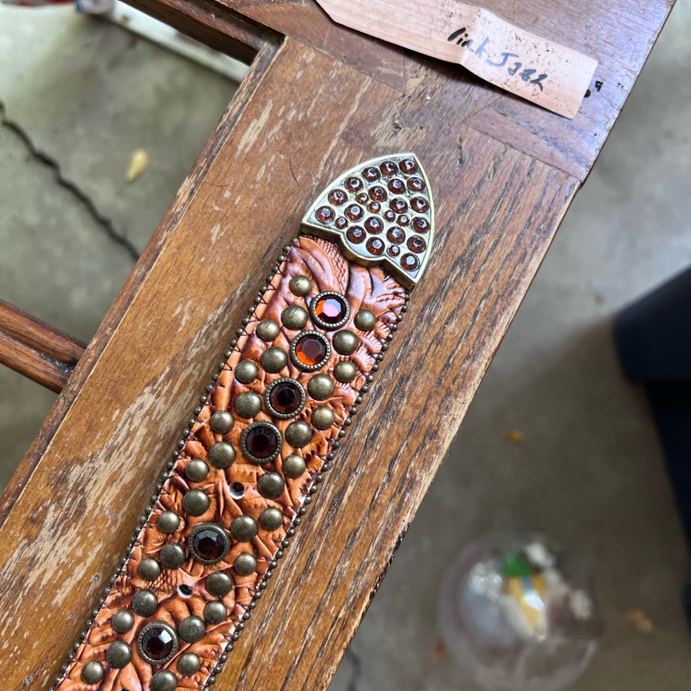 Beautiful rhinestone belt with rhinestone horseshoes